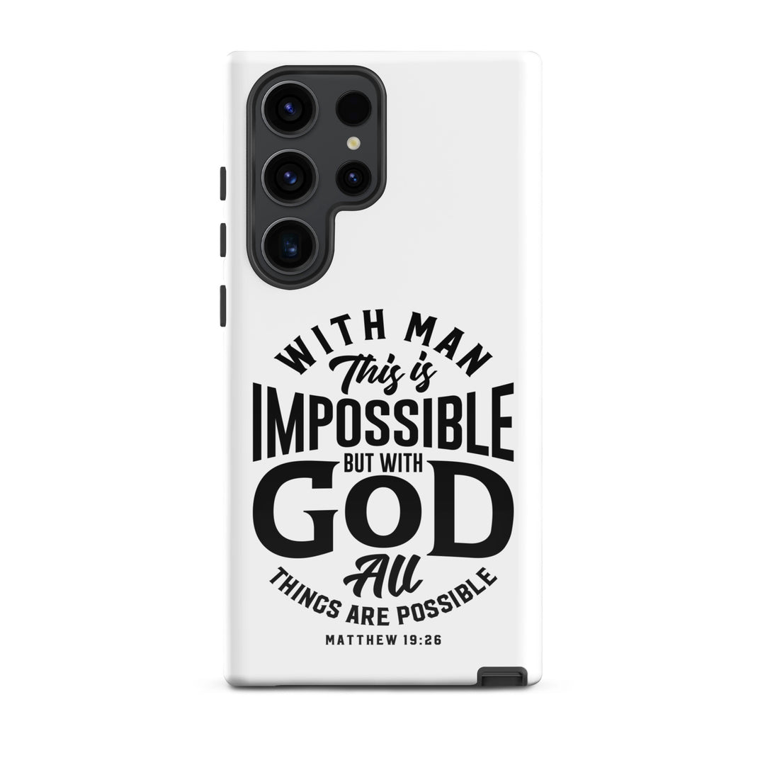 Christian Phone Case All Things Possible White for Samsung® Samsung® Phone Cases Glossy Samsung Galaxy S23 Ultra 