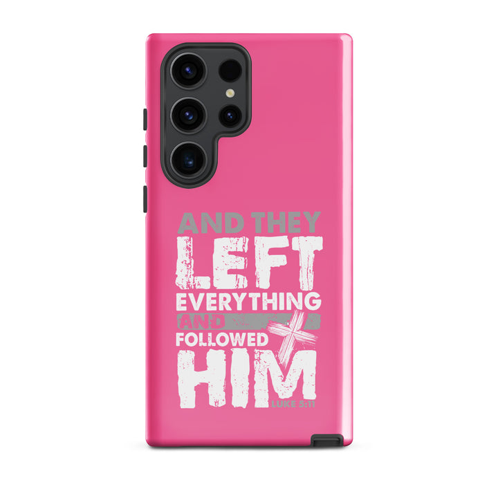 Christian Phone Case Left Everything Cross Pink for Samsung® Samsung® Phone Cases Glossy Samsung Galaxy S23 Ultra 