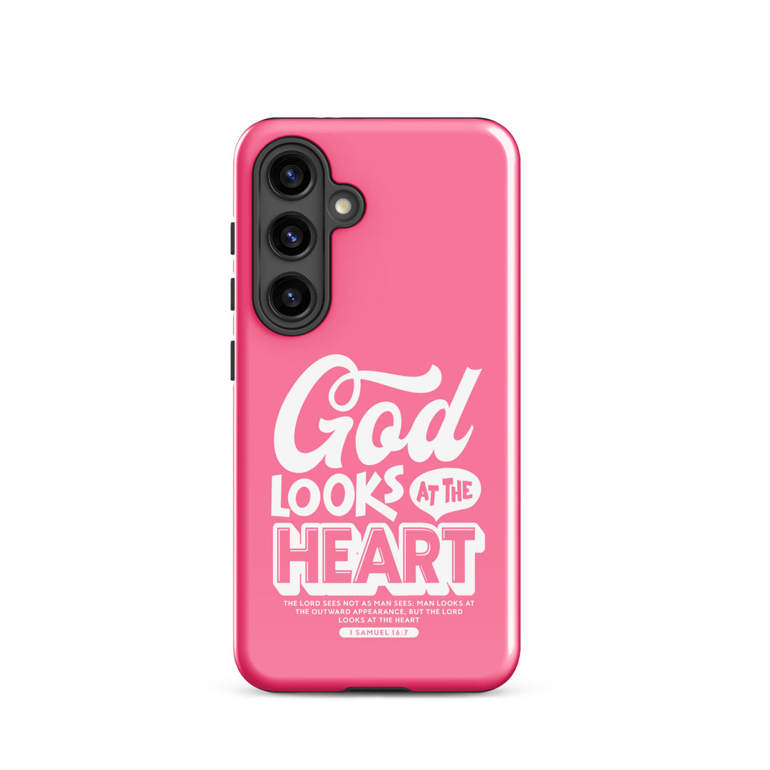 Christian Phone Case God Looks At Heart  for Samsung® Samsung® Phone Cases Glossy Samsung Galaxy S24 