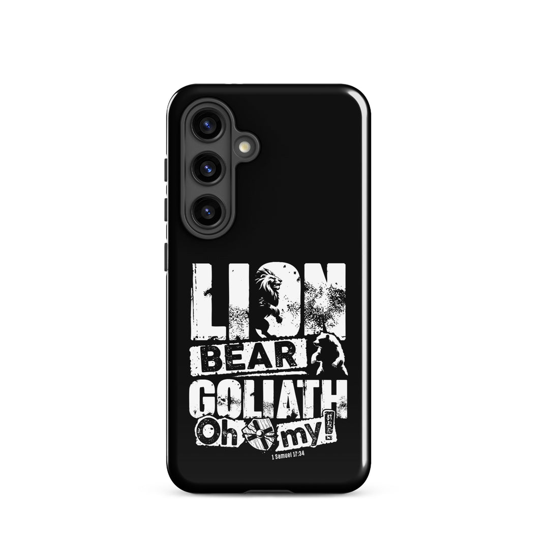 Christian Phone Case Lion Bear Goliath Black for Samsung® Samsung® Phone Cases Glossy Samsung Galaxy S24 