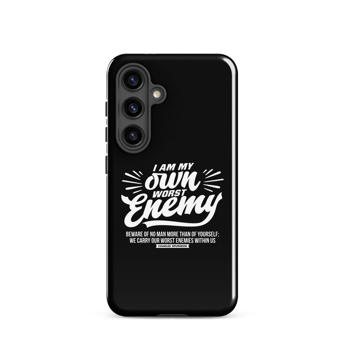 Christian Phone Case Worst Enemy Black for Samsung® Samsung® Phone Cases Glossy Samsung Galaxy S24 