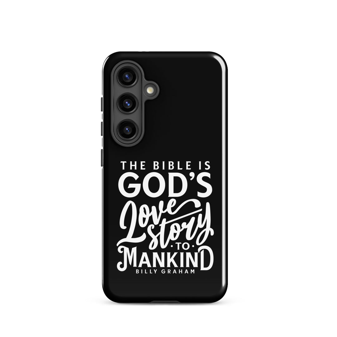 Christian Phone Case God's Love Story Black for Samsung® Samsung® Phone Cases Glossy Samsung Galaxy S24 