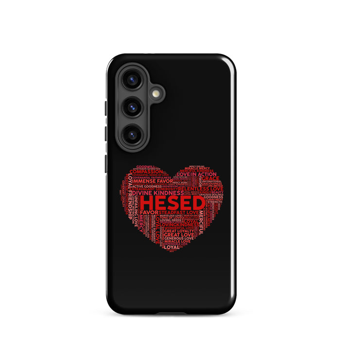 Christian Phone Case Hesed Heart Black for Samsung® Samsung® Phone Cases Glossy Samsung Galaxy S24 