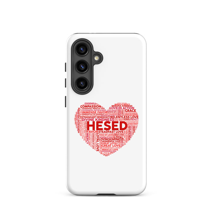 Christian Phone Case Hesed Heart White for Samsung® Samsung® Phone Cases Glossy Samsung Galaxy S24 