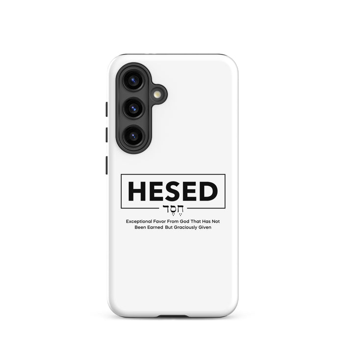 Christian Phone Case Hesed Hebrew Exceptional Favor White for Samsung® Samsung® Phone Cases Glossy Samsung Galaxy S24 