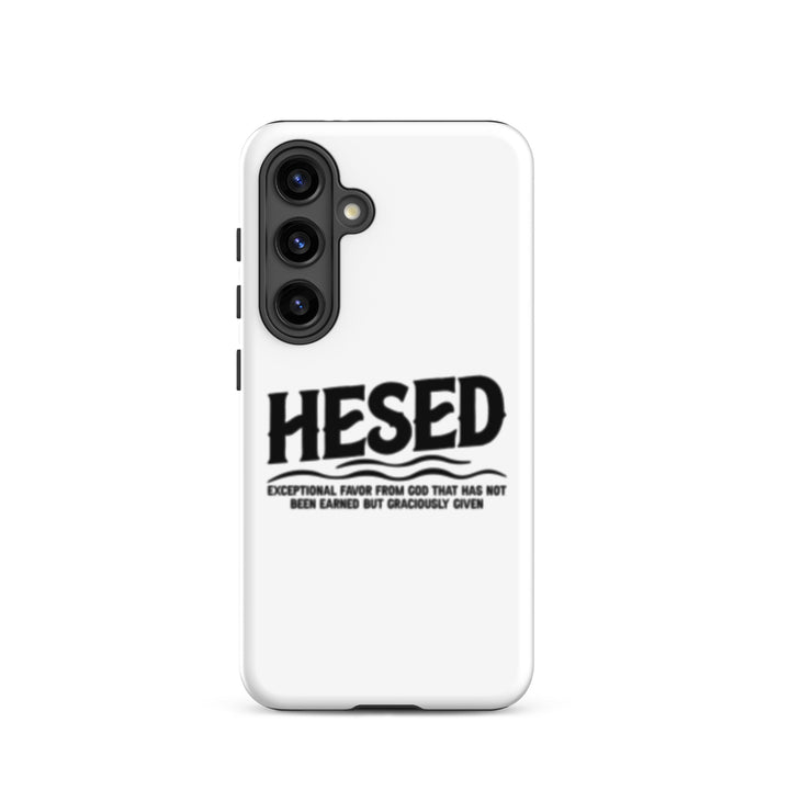 Christian Phone Case Hesed Exceptional Favor White for Samsung® Samsung® Phone Cases Glossy Samsung Galaxy S24 