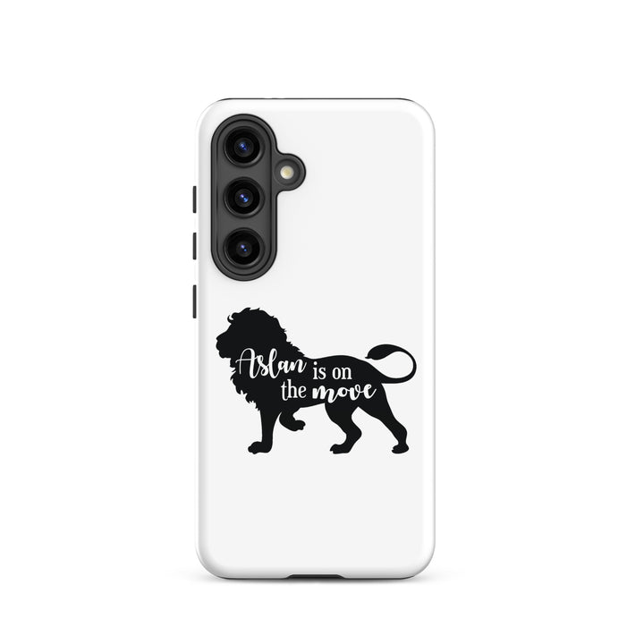 Christian Phone Case Aslan Is On The Move White for Samsung® Samsung® Phone Cases Glossy Samsung Galaxy S24 