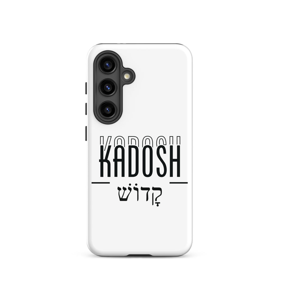 Christian Phone Case Kadosh Hebrew White for Samsung® Samsung® Phone Cases Glossy Samsung Galaxy S24 