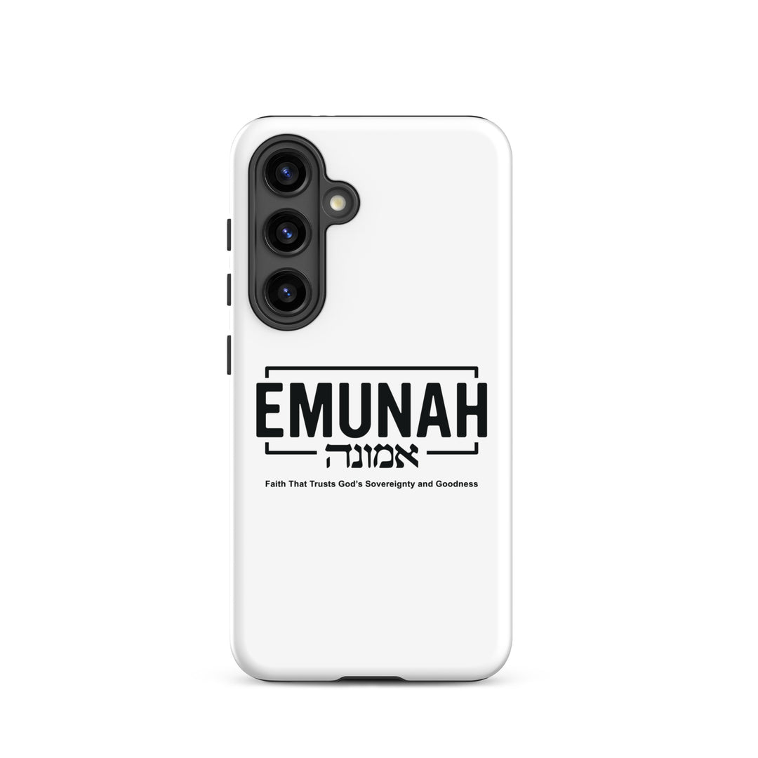 Christian Phone Case Emunah Faith That Trusts White for Samsung® Samsung® Phone Cases Glossy Samsung Galaxy S24 