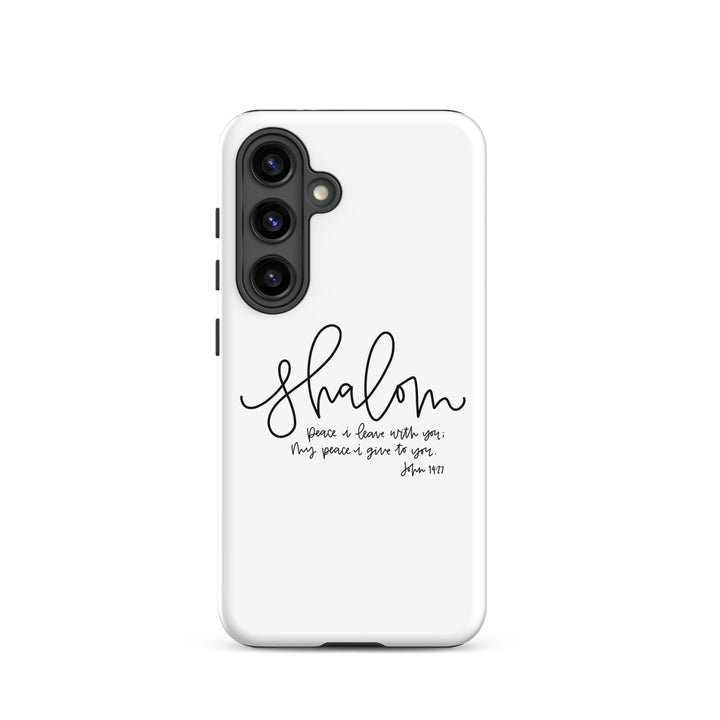 Christian Phone Case Shalom White for Samsung® Samsung® Phone Cases Glossy Samsung Galaxy S24 