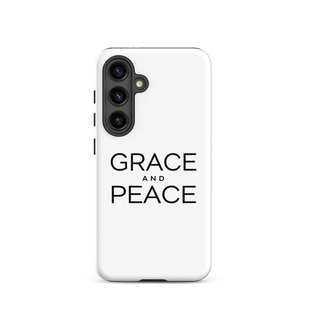 Christian Phone Case Grace and Peace White for Samsung® Samsung® Phone Cases Glossy Samsung Galaxy S24 