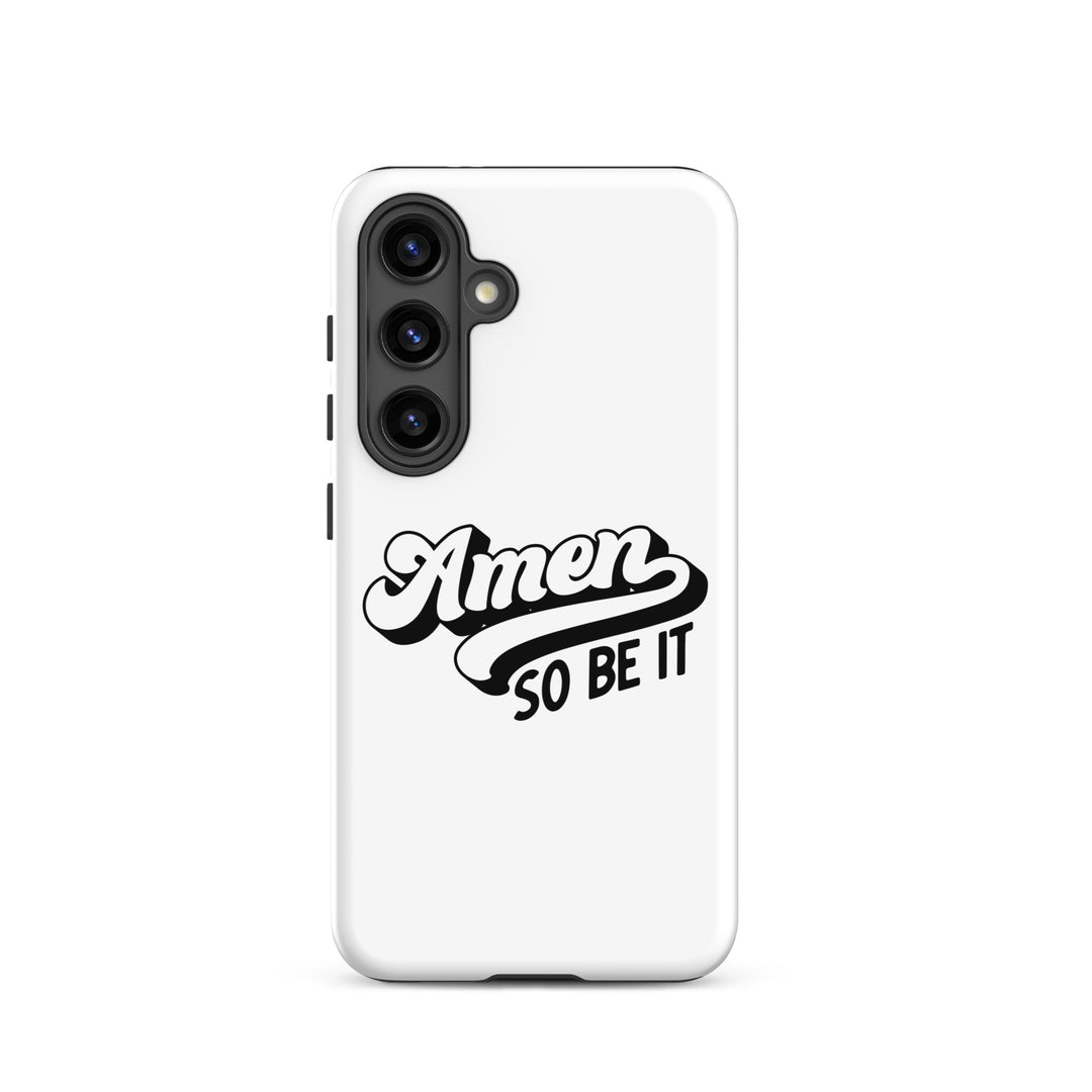 Christian Phone Case Amen So Be It White for Samsung® Samsung® Phone Cases Glossy Samsung Galaxy S24 