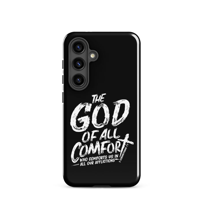 Christian Phone Case God of All Comfort Black for Samsung® Samsung® Phone Cases Glossy Samsung Galaxy S24 