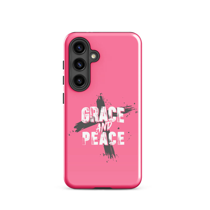 Christian Phone Case Grace and Peace Pink for Samsung® Samsung® Phone Cases Glossy Samsung Galaxy S24 