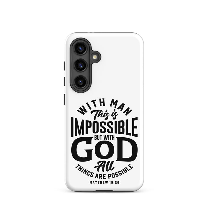 Christian Phone Case All Things Possible White for Samsung® Samsung® Phone Cases Glossy Samsung Galaxy S24 