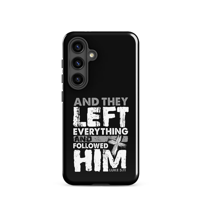 Christian Phone Case Left Everything Cross Black for Samsung® Samsung® Phone Cases Glossy Samsung Galaxy S24 