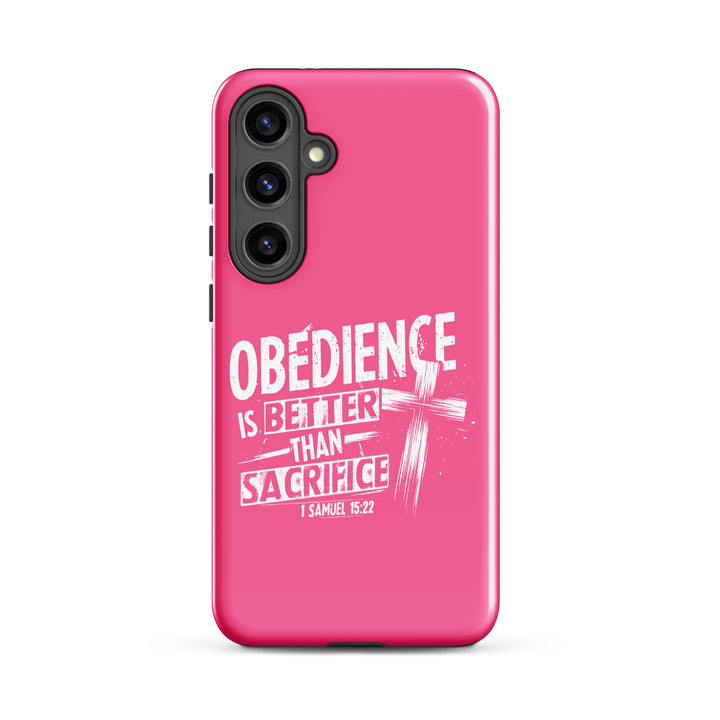 Christian Phone Case Obedience Is Better for Samsung® Samsung® Phone Cases Glossy Samsung Galaxy S24 Plus 