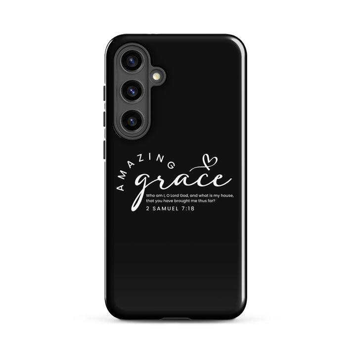 Christian Phone Case Amazing Grace Heart Black for Samsung® Samsung® Phone Cases Glossy Samsung Galaxy S24 Plus 