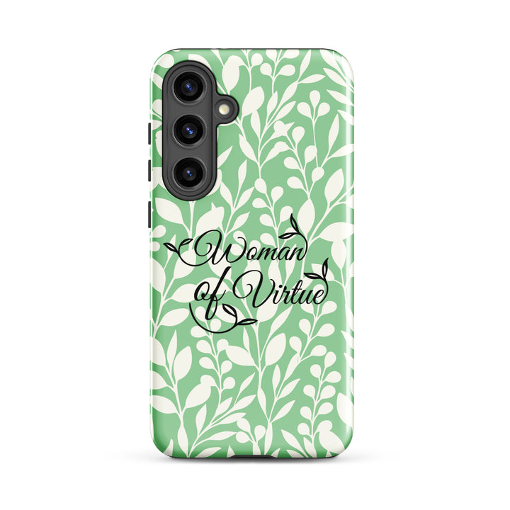 Christian Phone Case Woman of Virtue Green for Samsung® Samsung® Phone Cases Glossy Samsung Galaxy S24 Plus 