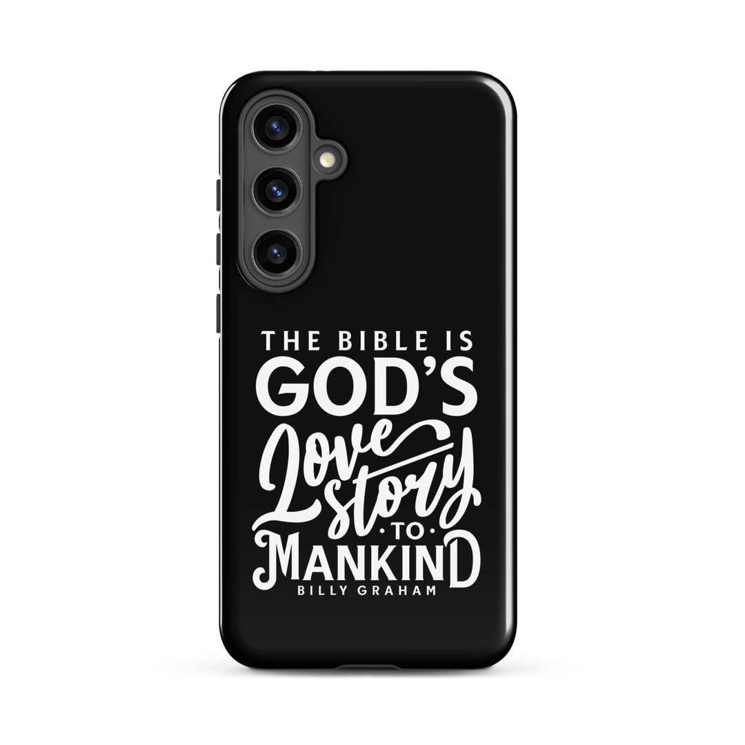 Christian Phone Case God's Love Story Black for Samsung® Samsung® Phone Cases Glossy Samsung Galaxy S24 Plus 