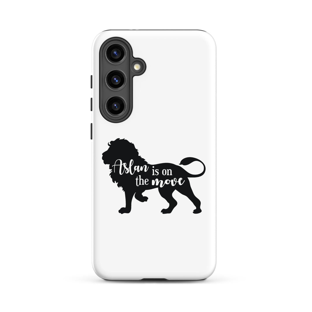 Christian Phone Case Aslan Is On The Move White for Samsung® Samsung® Phone Cases Glossy Samsung Galaxy S24 Plus 