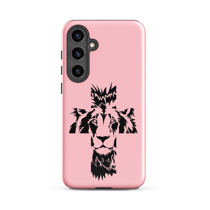 Christian Phone Case Aslan Cross Pink for Samsung® Samsung® Phone Cases Glossy Samsung Galaxy S24 Plus 