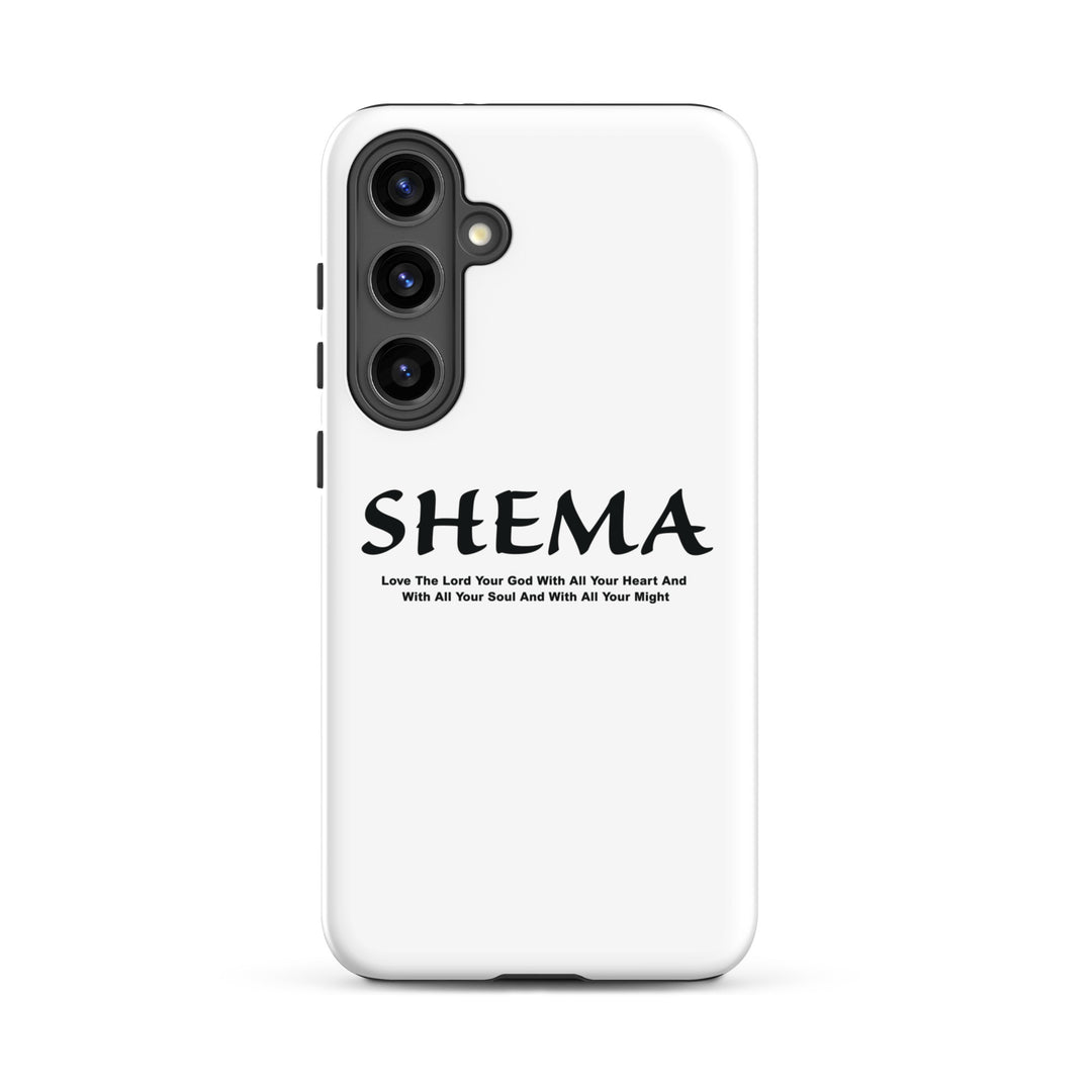 Christian Phone Case Shema Love The Lord White for Samsung® Samsung® Phone Cases Glossy Samsung Galaxy S24 Plus 