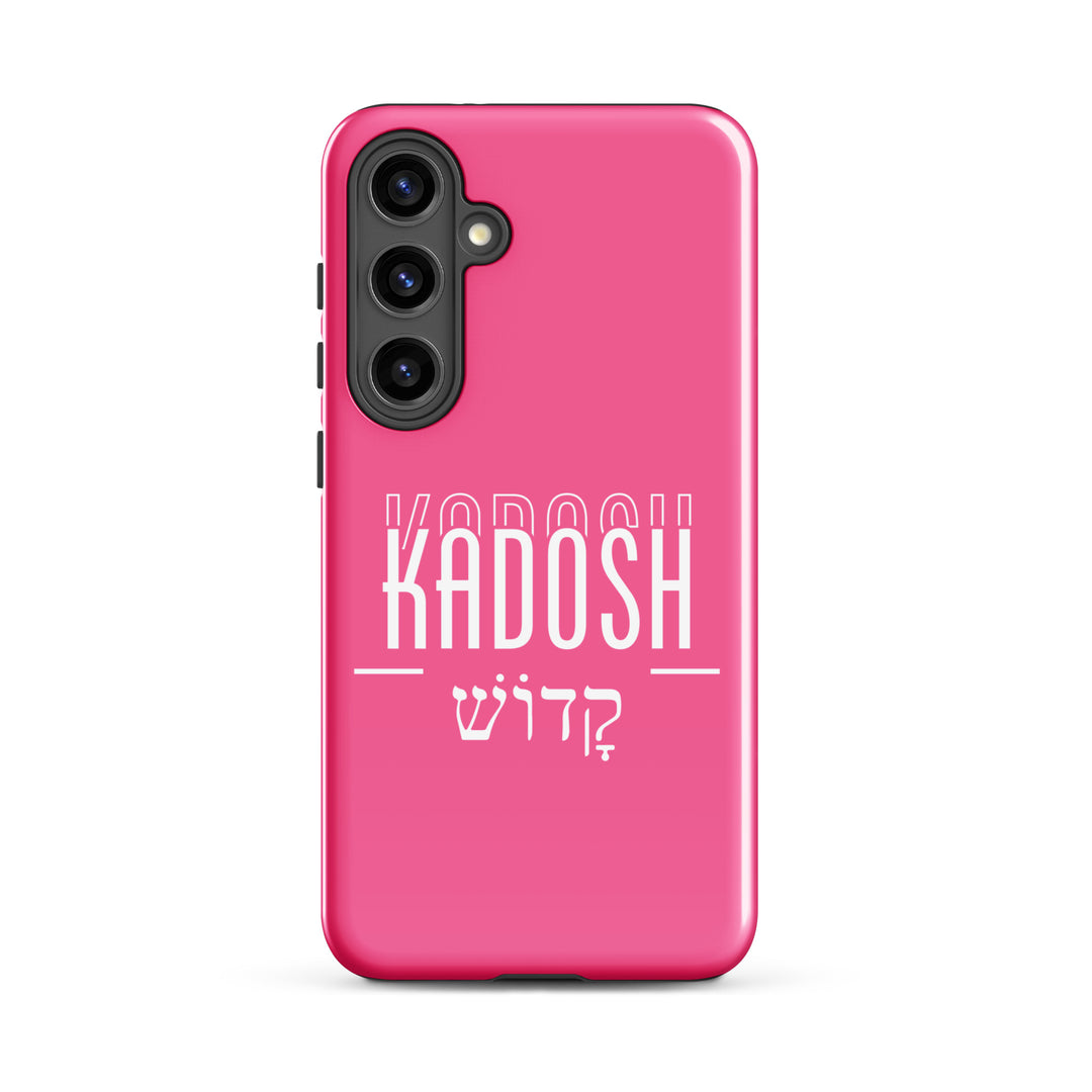 Christian Phone Case Kadosh Hebrew Pink for Samsung® Samsung® Phone Cases Glossy Samsung Galaxy S24 Plus 