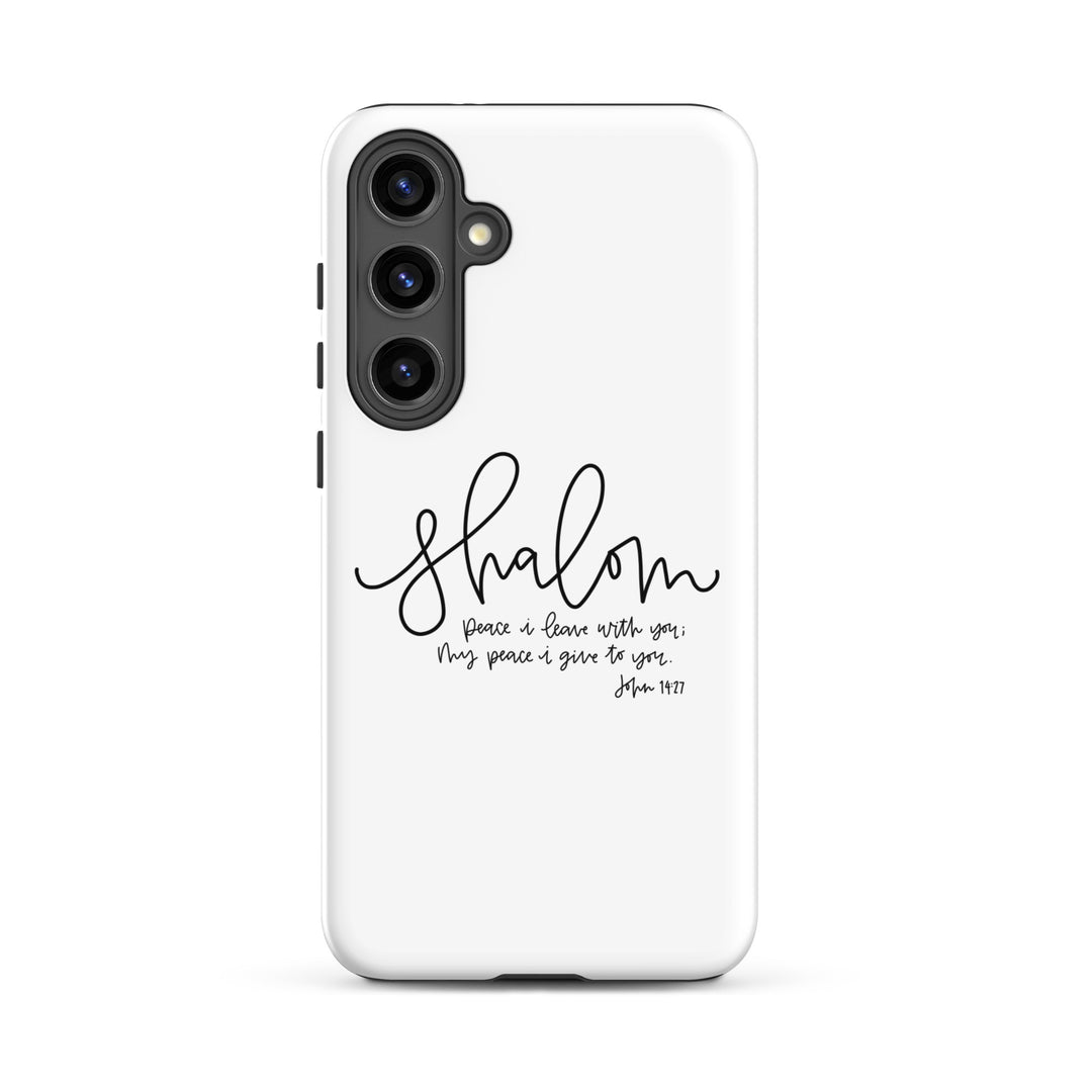 Christian Phone Case Shalom White for Samsung® Samsung® Phone Cases Glossy Samsung Galaxy S24 Plus 