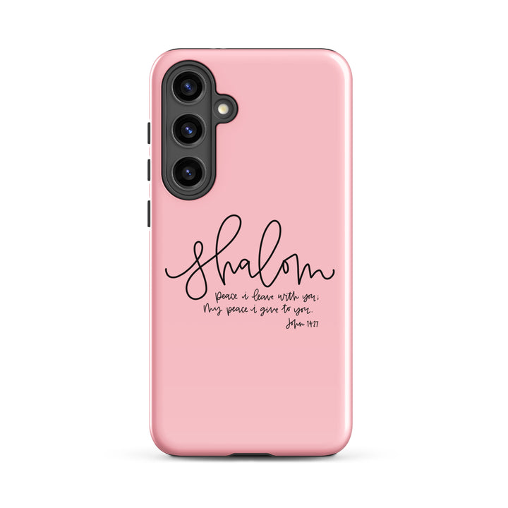 Christian Phone Case Shalom Pink for Samsung® Samsung® Phone Cases Glossy Samsung Galaxy S24 Plus 