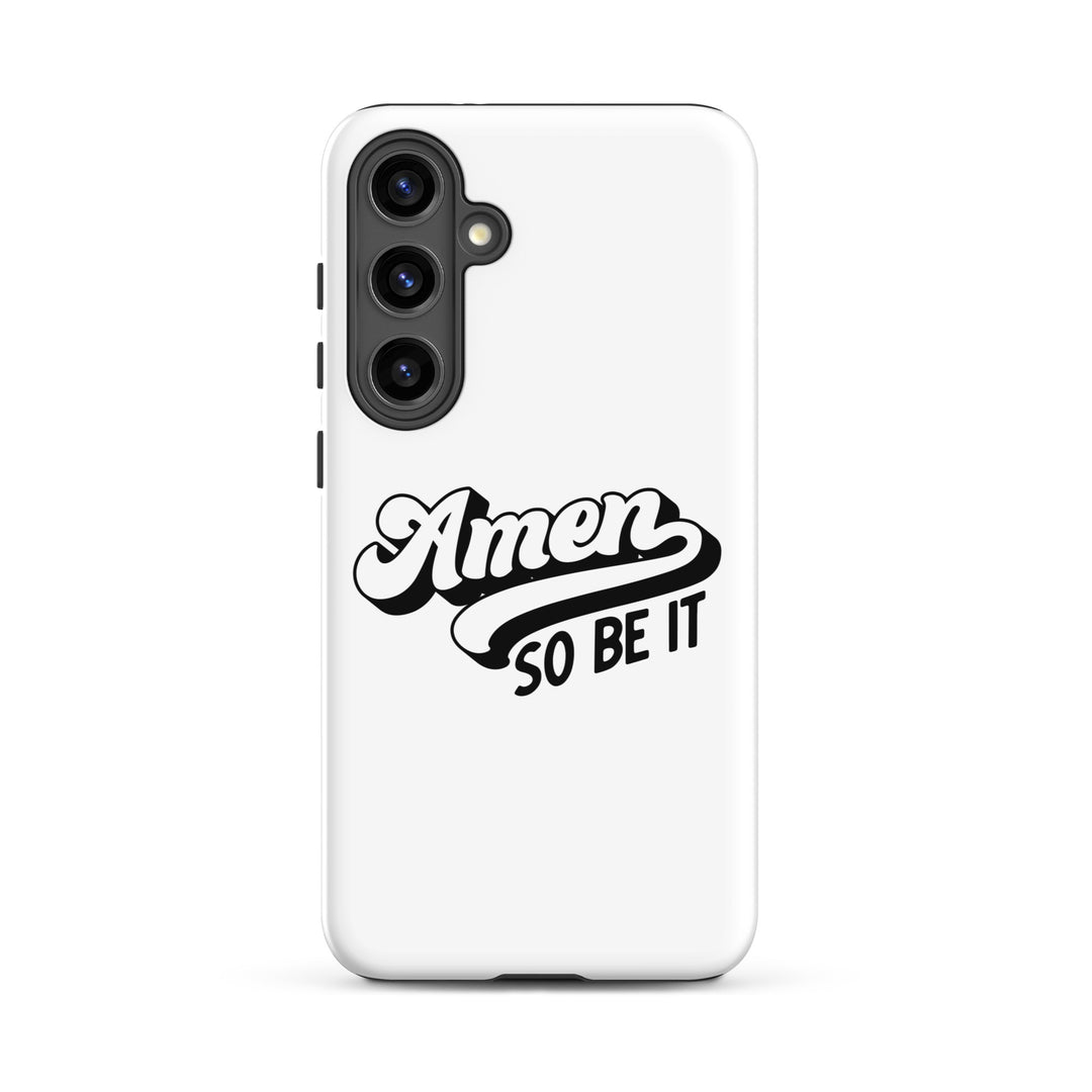 Christian Phone Case Amen So Be It White for Samsung® Samsung® Phone Cases Glossy Samsung Galaxy S24 Plus 