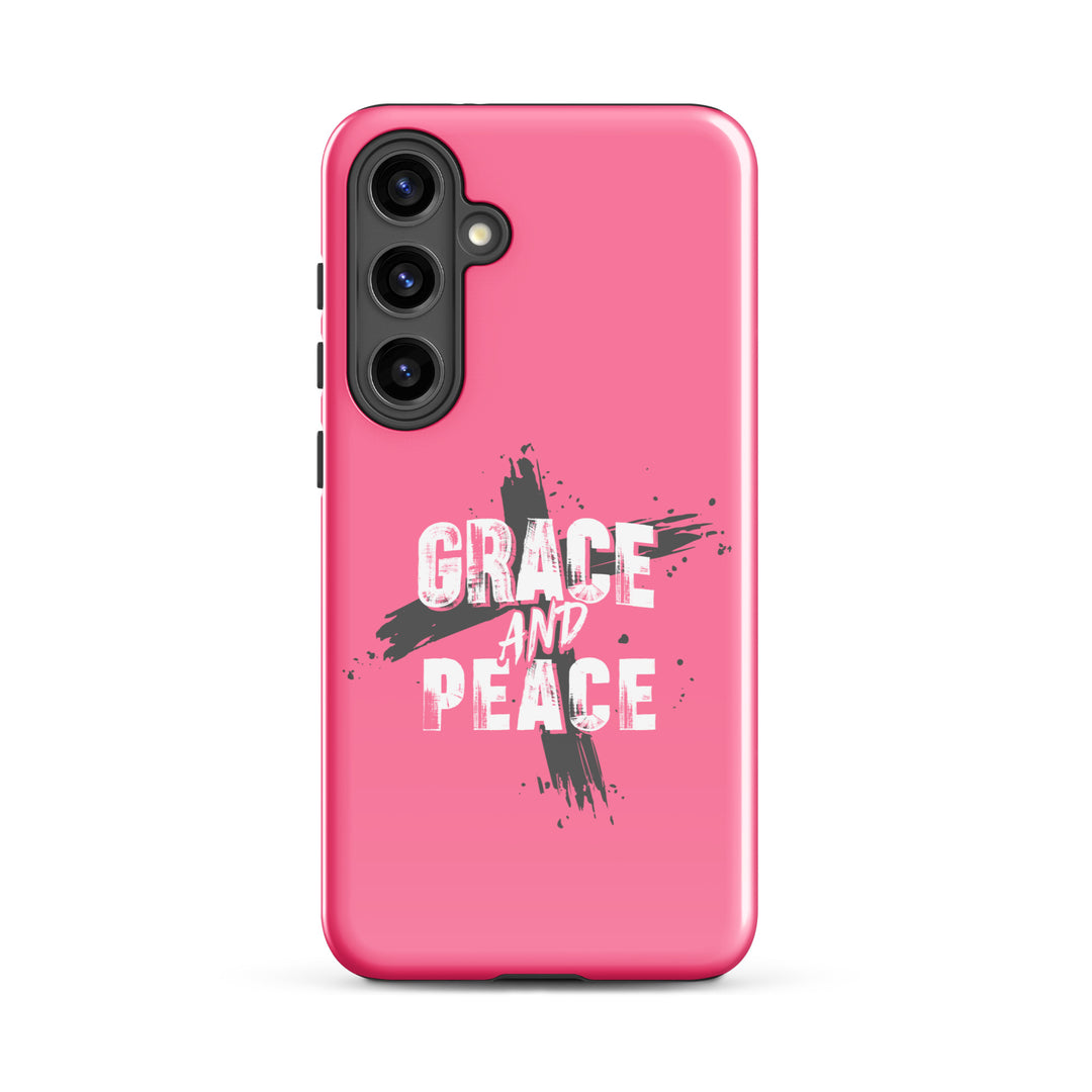 Christian Phone Case Grace and Peace Pink for Samsung® Samsung® Phone Cases Glossy Samsung Galaxy S24 Plus 