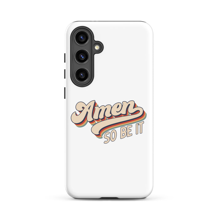 Christian Phone Case Amen So Be It White for Samsung® Samsung® Phone Cases Glossy Samsung Galaxy S24 Plus 