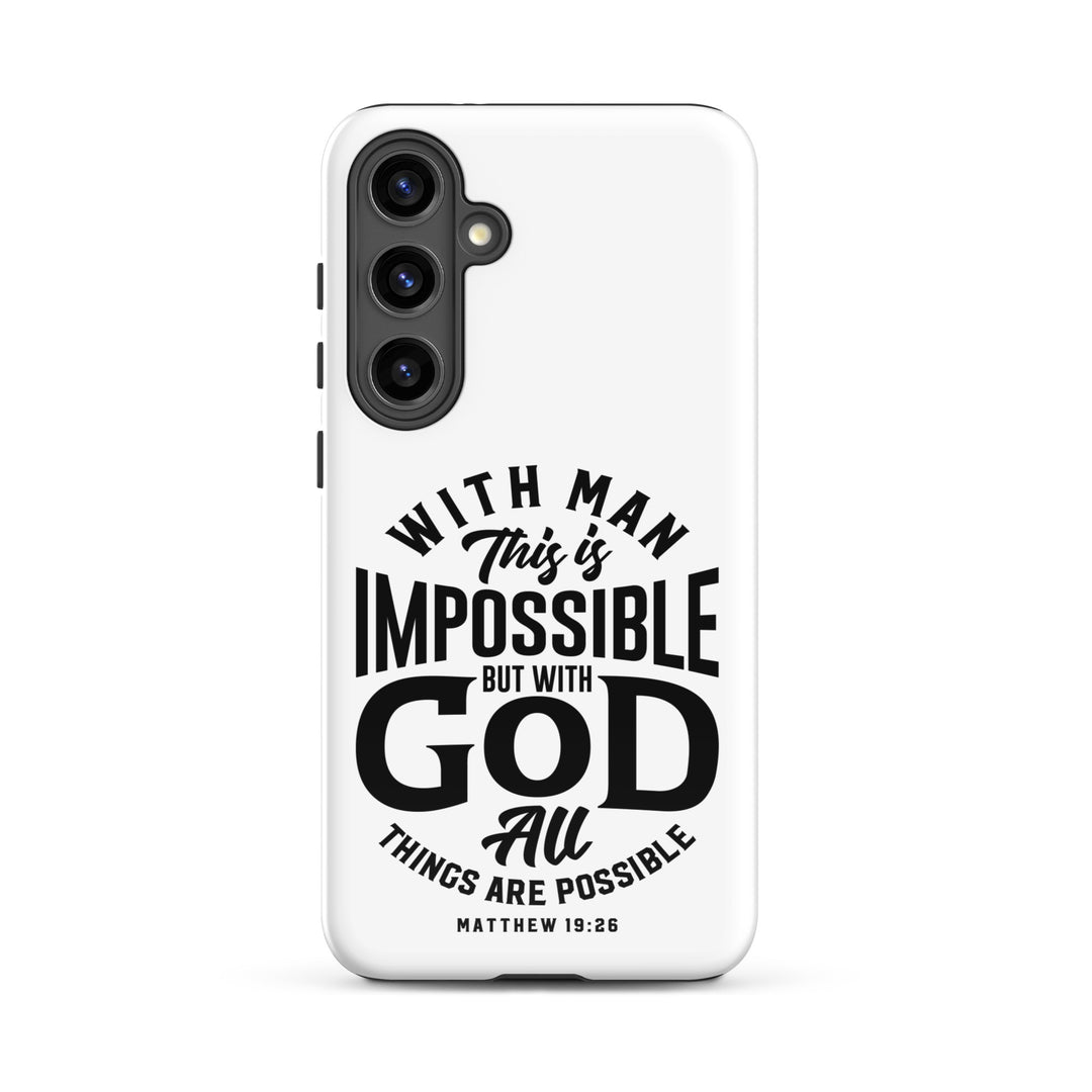 Christian Phone Case All Things Possible White for Samsung® Samsung® Phone Cases Glossy Samsung Galaxy S24 Plus 