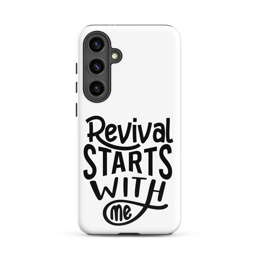 Christian Phone Case Revival Starts With Me White for Samsung® Samsung® Phone Cases Glossy Samsung Galaxy S24 Plus 