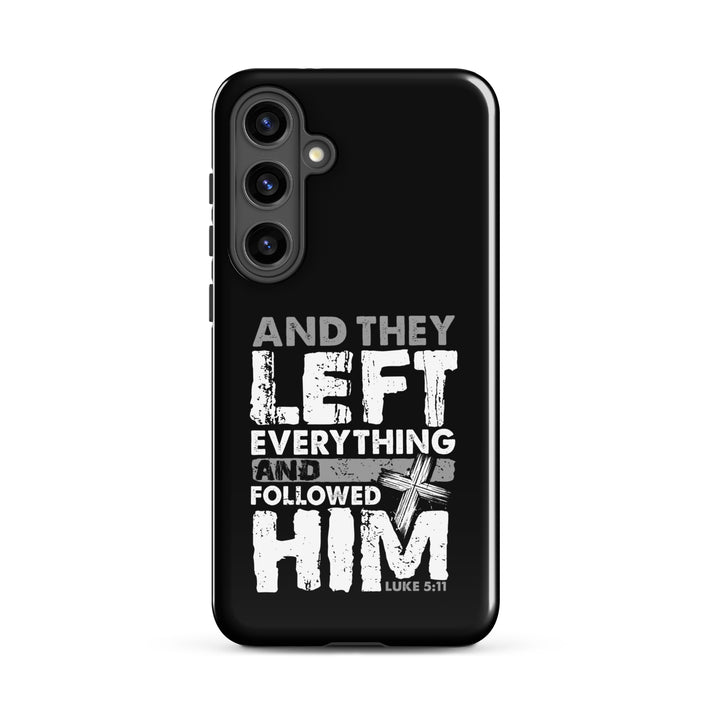 Christian Phone Case Left Everything Cross Black for Samsung® Samsung® Phone Cases Glossy Samsung Galaxy S24 Plus 