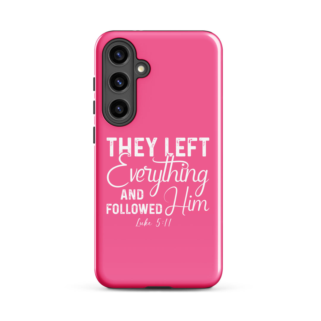 Christian Phone Case Left Everything Pink  for Samsung® Samsung® Phone Cases Glossy Samsung Galaxy S24 Plus 