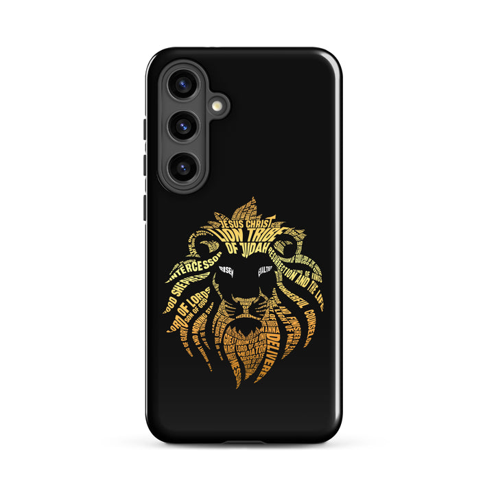 Christian Phone Case Lion Word Cloud Black for Samsung® Samsung® Phone Cases Glossy Samsung Galaxy S24 Plus 