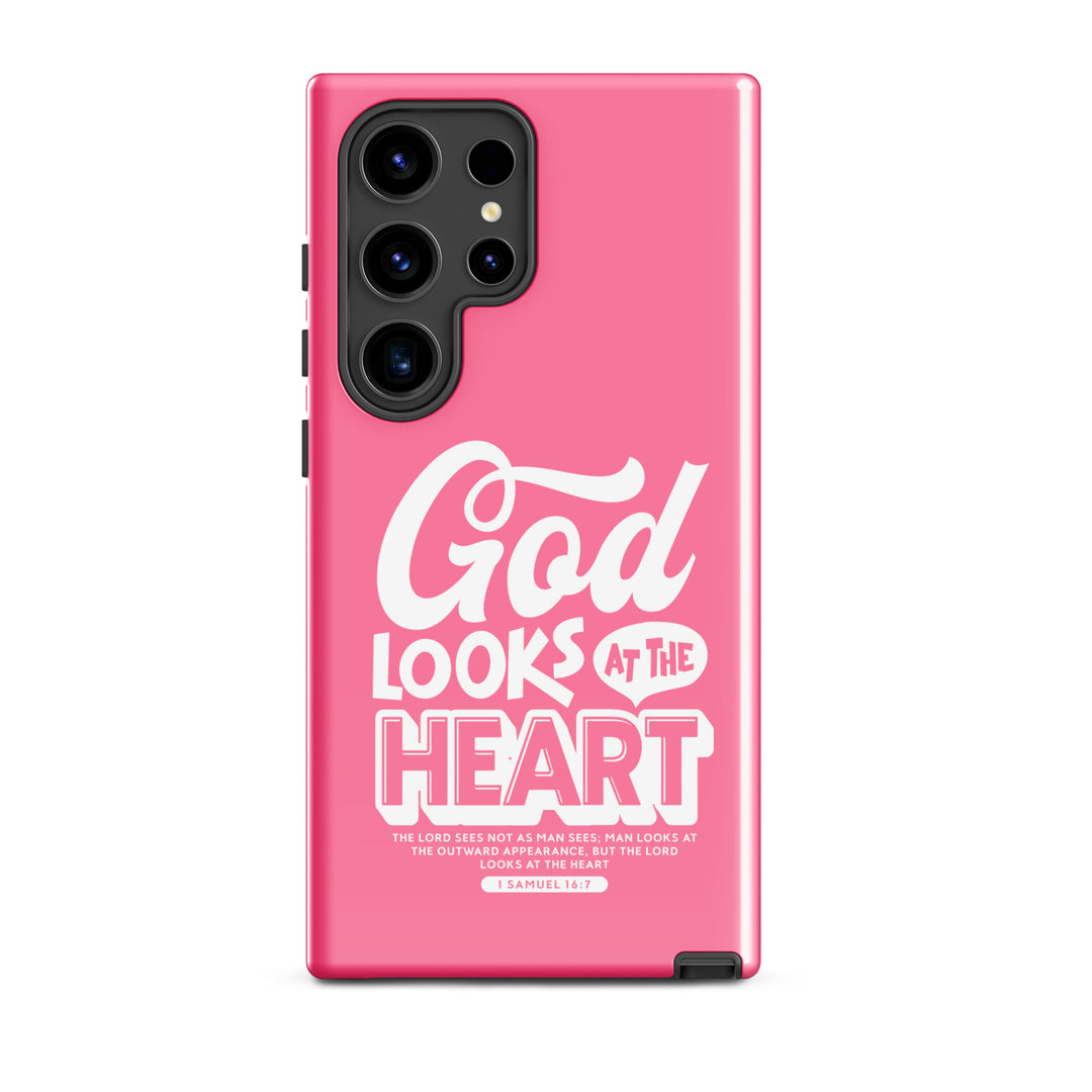 Christian Phone Case God Looks At Heart  for Samsung® Samsung® Phone Cases Glossy Samsung Galaxy S24 Ultra 