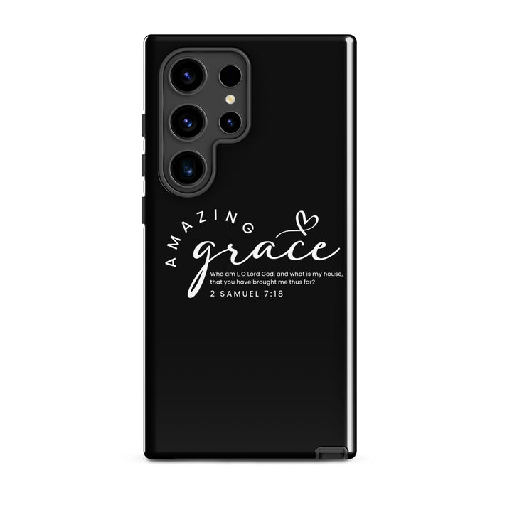 Christian Phone Case Amazing Grace Heart Black for Samsung® Samsung® Phone Cases Glossy Samsung Galaxy S24 Ultra 