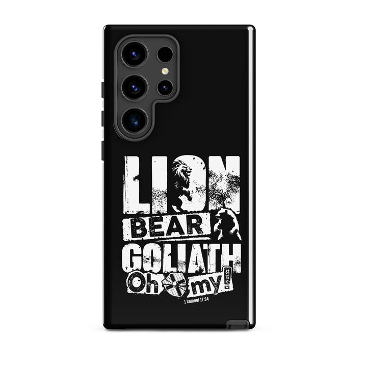 Christian Phone Case Lion Bear Goliath Black for Samsung® Samsung® Phone Cases Glossy Samsung Galaxy S24 Ultra 