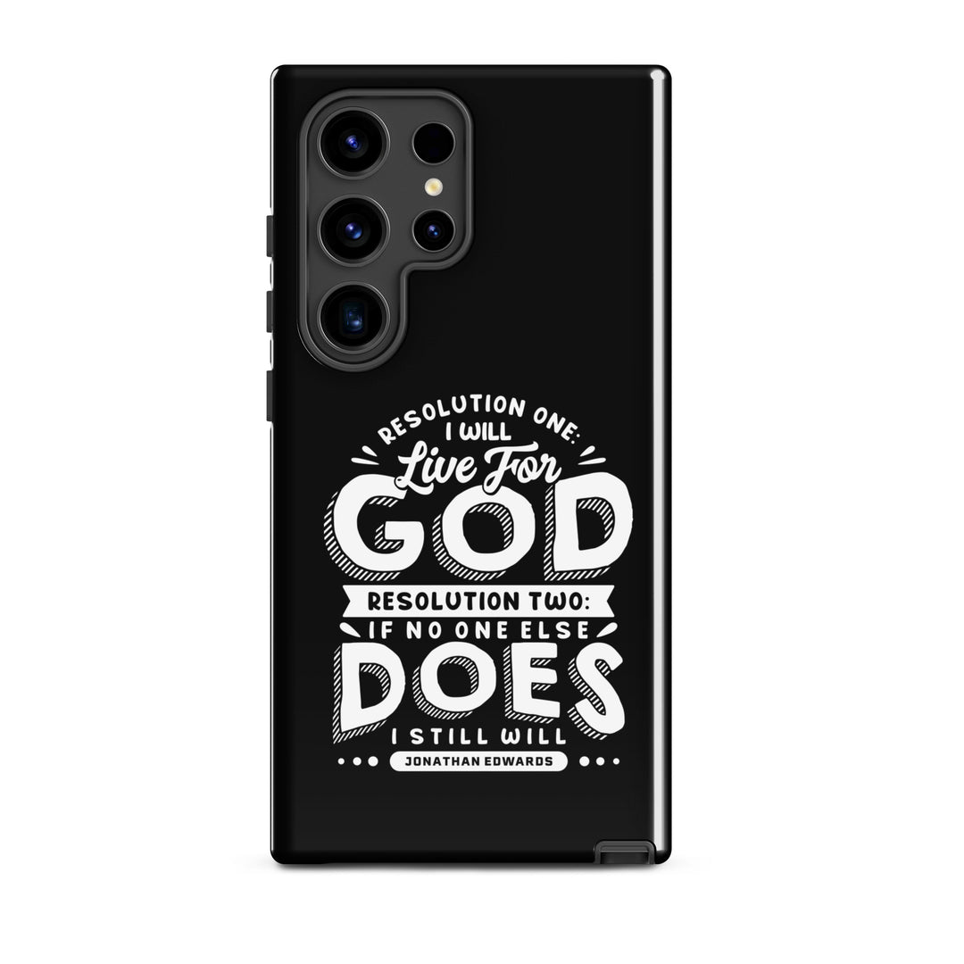 Christian Phone Case Live For God Black for Samsung® Samsung® Phone Cases Glossy Samsung Galaxy S24 Ultra 