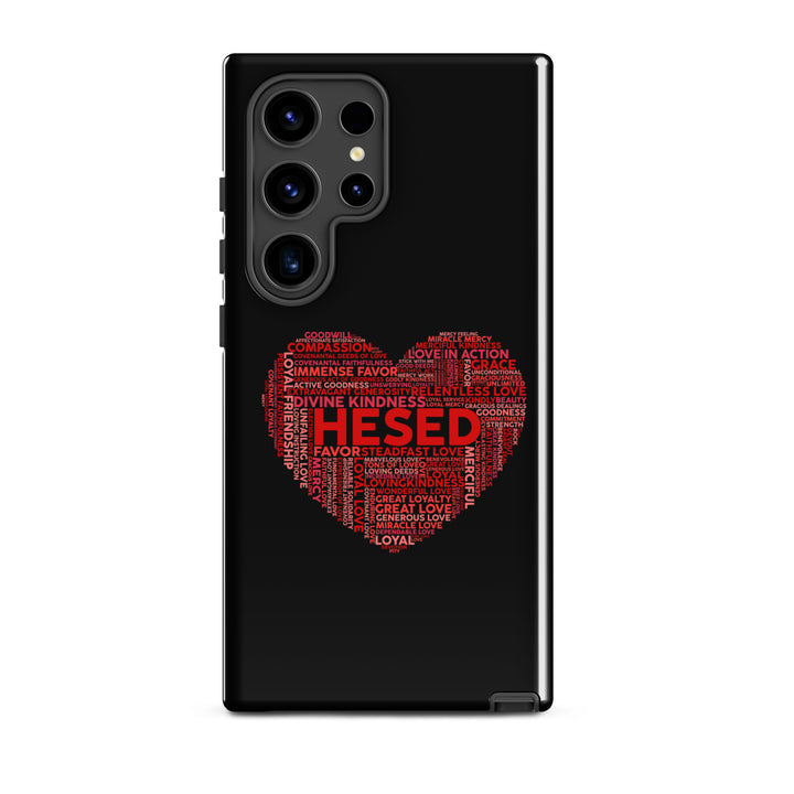 Christian Phone Case Hesed Heart Black for Samsung® Samsung® Phone Cases Glossy Samsung Galaxy S24 Ultra 