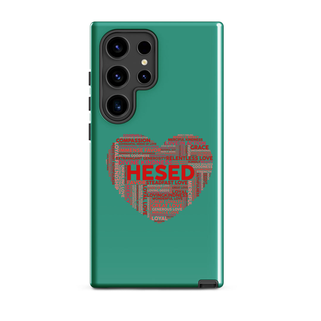 Christian Phone Case Hesed Heart Teal for Samsung® Samsung® Phone Cases Glossy Samsung Galaxy S24 Ultra 