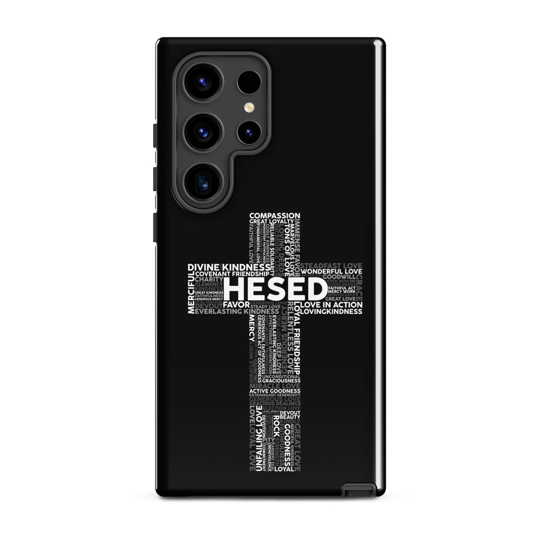 Christian Phone Case Hesed Cross Black for Samsung® Samsung® Phone Cases Glossy Samsung Galaxy S24 Ultra 