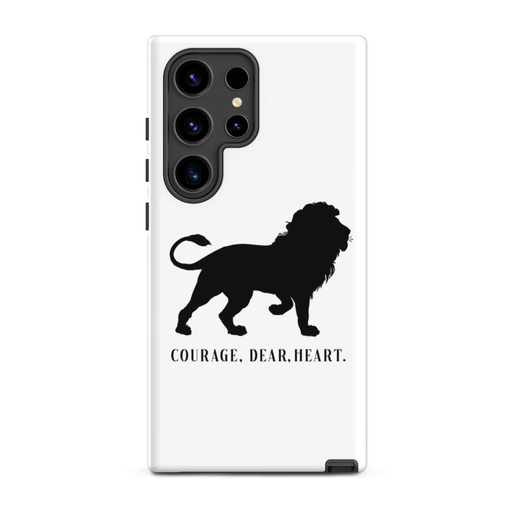 Christian Phone Case Courage Dear Heart White for Samsung® Samsung® Phone Cases Glossy Samsung Galaxy S24 Ultra 