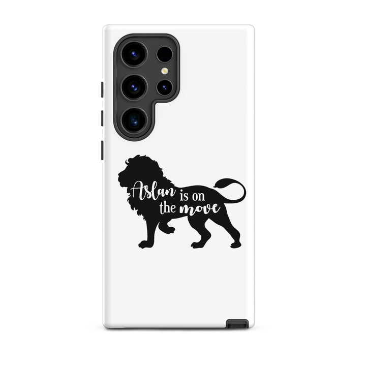 Christian Phone Case Aslan Is On The Move White for Samsung® Samsung® Phone Cases Glossy Samsung Galaxy S24 Ultra 