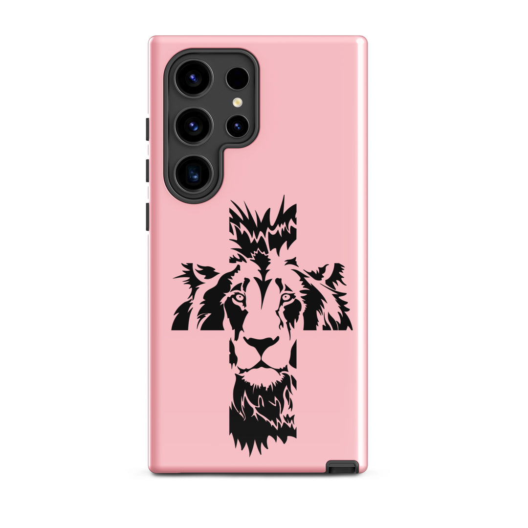 Christian Phone Case Aslan Cross Pink for Samsung® Samsung® Phone Cases Glossy Samsung Galaxy S24 Ultra 