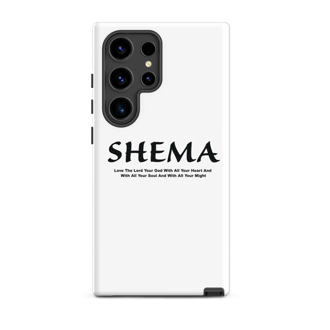 Christian Phone Case Shema Love The Lord White for Samsung® Samsung® Phone Cases Glossy Samsung Galaxy S24 Ultra 