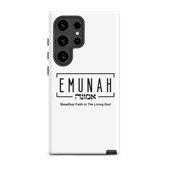 Christian Phone Case Emunah Steadfast Faith White for Samsung® Samsung® Phone Cases Glossy Samsung Galaxy S24 Ultra 